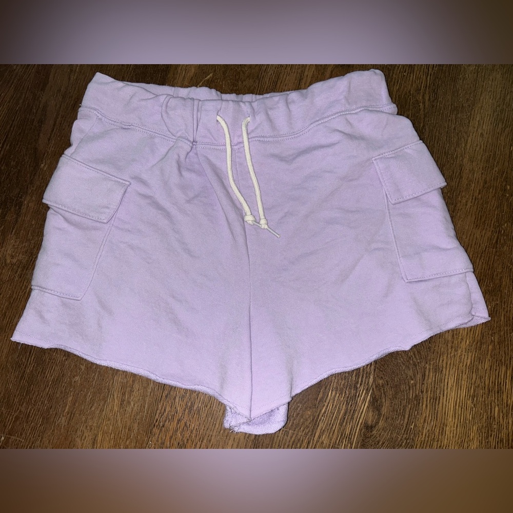 No Boundaries Purple Cargo Shorts Elastic Waist